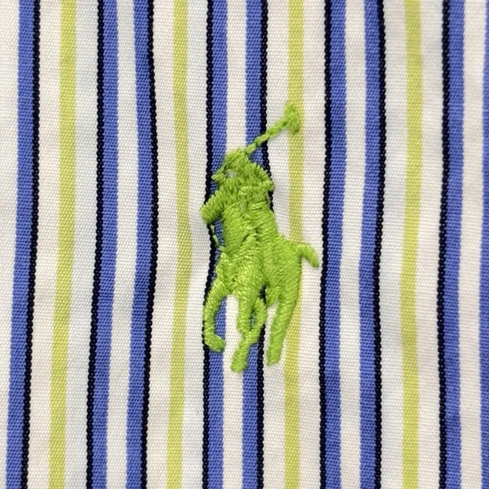 Vintage‎ polo Ralph Lauren shirt mens XL classic fit striped long sleeve Preppy